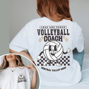 Custom Volleyball Coach Shirt, School Colors Vball Shirt, Volleyball Coach Gift, Volleyball Tshirts for Coaches, Personalized Volleyball Tee