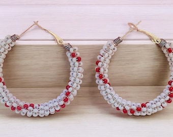 Baseball Hoop Earrings