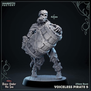 Voiceless Pirates | Undead Pirate Monster Miniature for Painting | 25mm |  D&D Pathfinder | Mammoth Factory