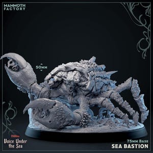 Sea Bastion | Crab Abomination Monster Miniature for Painting | 75mm | D&D Pathfinder | Mammoth Factory