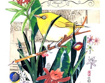 DIGITAL Download Art Print Bird Collage
