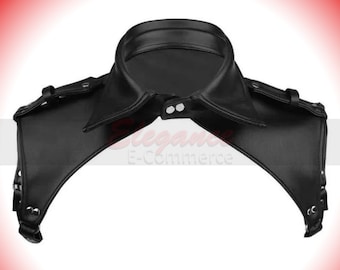 Handmade Leather Armor Shoulder Pauldron: Medieval Crop Top Harness