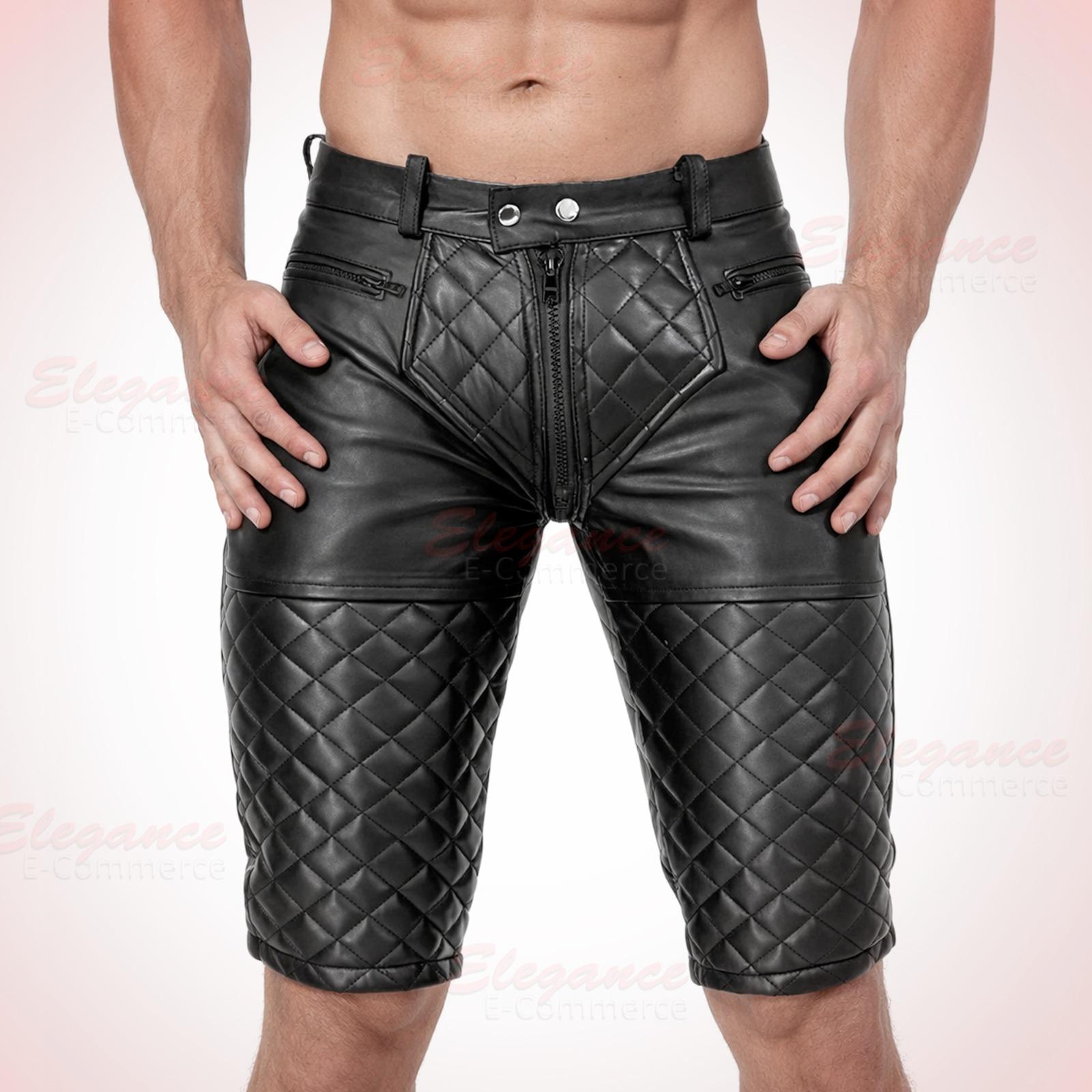 Black Leather Short | Slimfit Short Open Back Zipper - Etsy