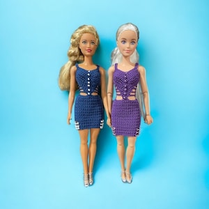 Pattern, Fashion Doll Dress Crochet Pattern, Evening Dress, Party Dress, Summer Cutout Dress, Downloadable PDF Pattern