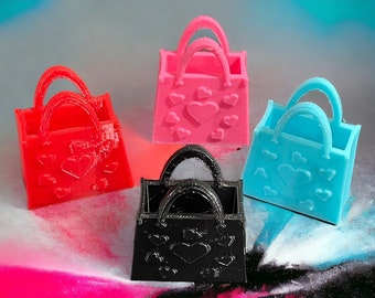 Fashion Doll Purse: Soft Plastic Handbag with Hearts