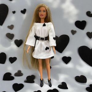 Fashion Doll Dress, Sweater Dress with Gem Belt, Gifts for Girls, Cute Doll Clothes