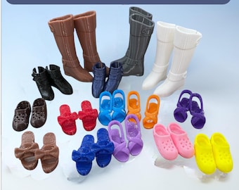 Flat Foot Curvy Doll Shoes: Sandals & Boots - Doll Accessories