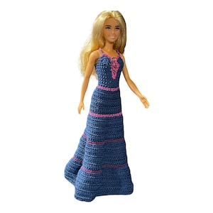 11.5" Fashion Doll Crochet Pattern Evening Gown Girls Gifts Downloadable PDF