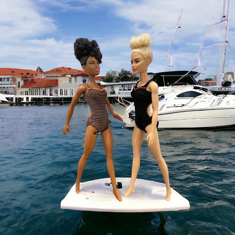 Fashion Doll Crochet Pattern, Onepiece Swimsuit, Backless Swimsuit