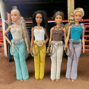 11.5" Fashion Doll Crochet Pattern Western Rodeo Downloadable PDF crafts dolls