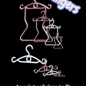 10 Pack of Doll Hangers in many sizes, Doll  Accessories, Outfit Hangers, Strapless Dress Hangers, Gifts for Girls, Doll Accessories