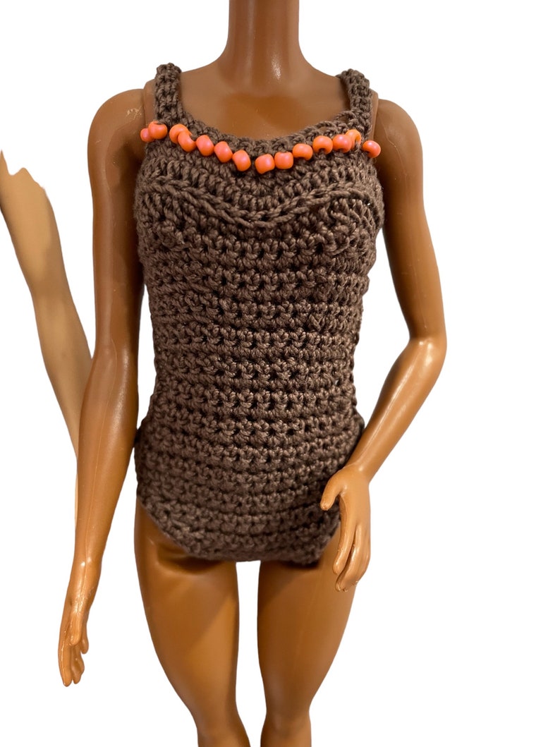 Fashion Doll Crochet Pattern, Onepiece Swimsuit, Backless Swimsuit