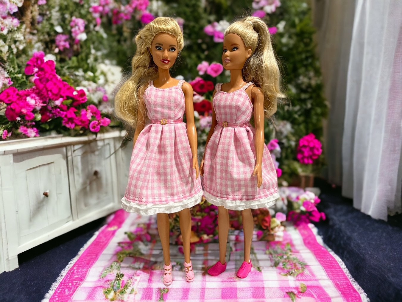 Barbie Doll Pink Gingham Dress - Etsy