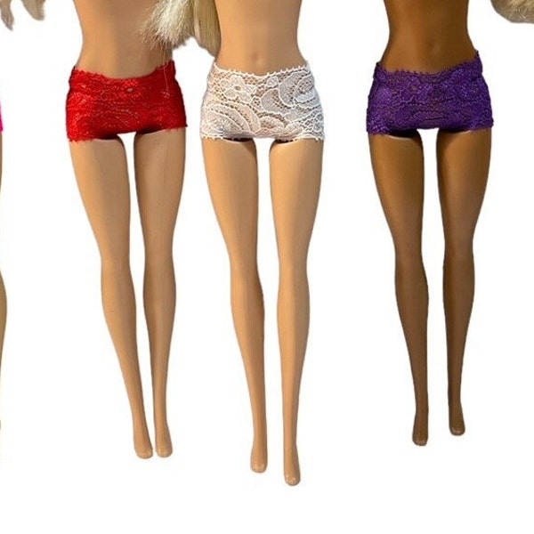 11.5" Fashion Doll, Underwear, Lace Underwear, Boy cut long thigh and briefs, intimate apparel.