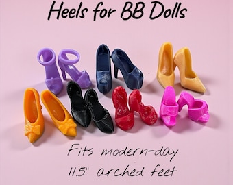 Doll High Heel Shoes: 11.5" Fashion Doll Accessories