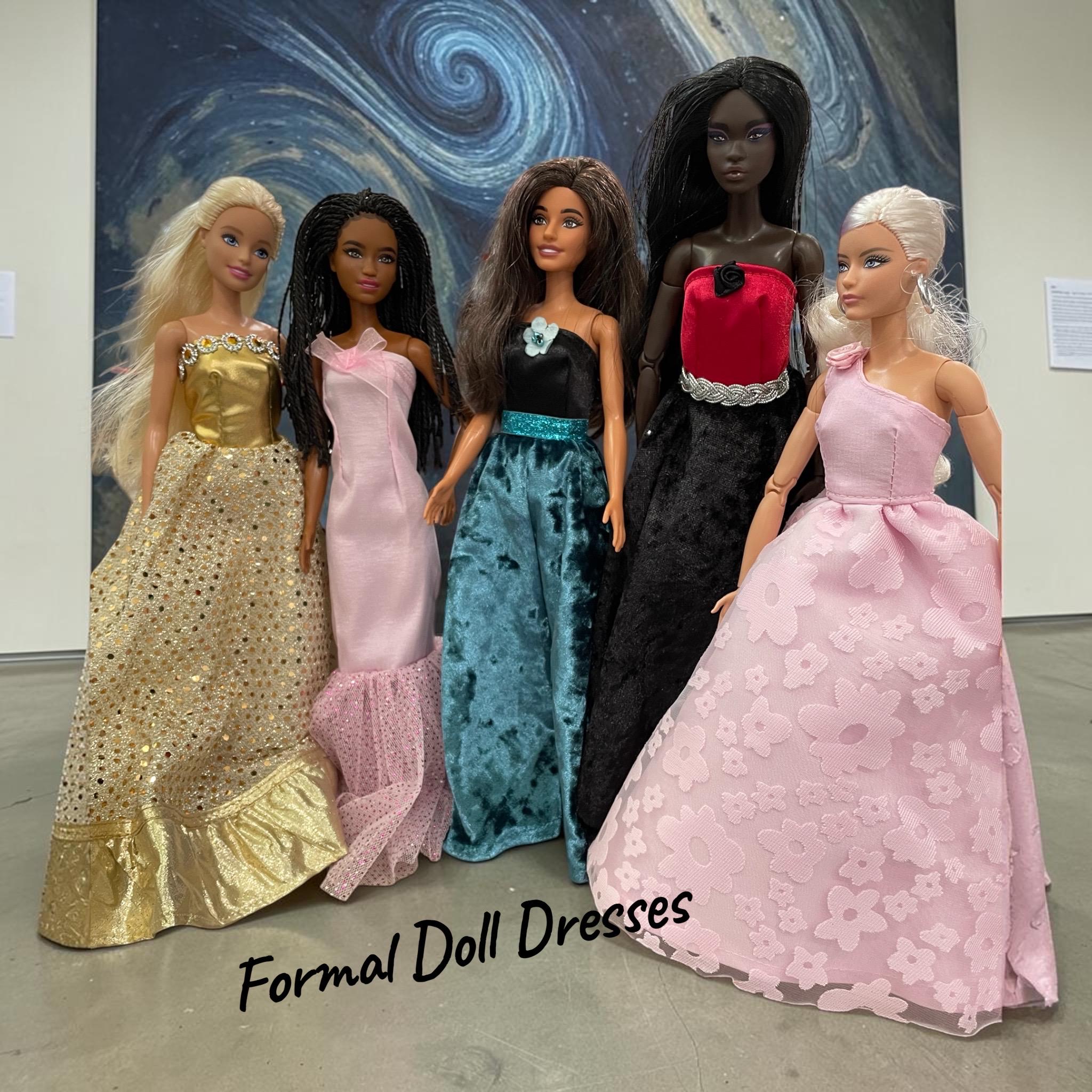 barbies formals homecoming dresses Barbie Prom Gown global-print-Watercolour Floral Pink