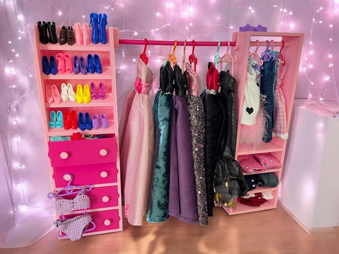 Doll Accessories Barbie Doll Clothes Hangers Fashion Doll Wardrobe - Main Image