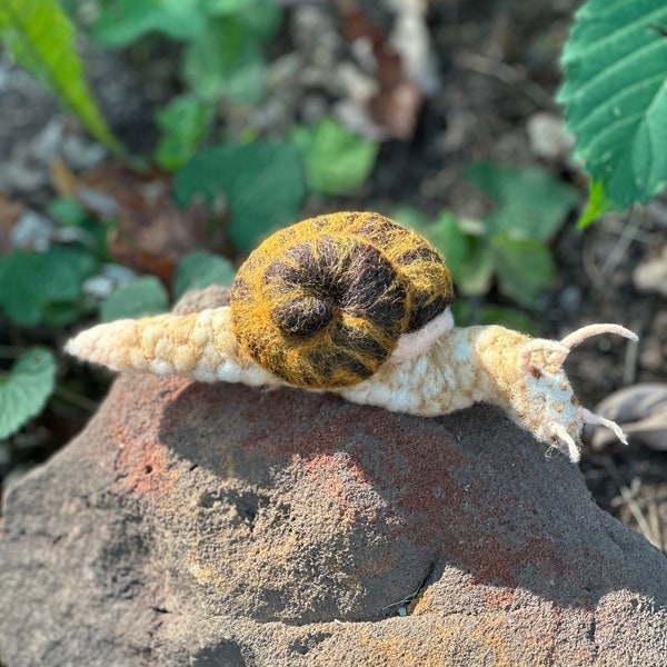 Cute Needle Felted Snail
