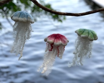 Colorful Needle Felted Jellyfish