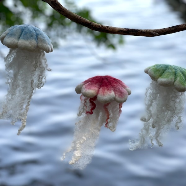Colorful Needle Felted Jellyfish