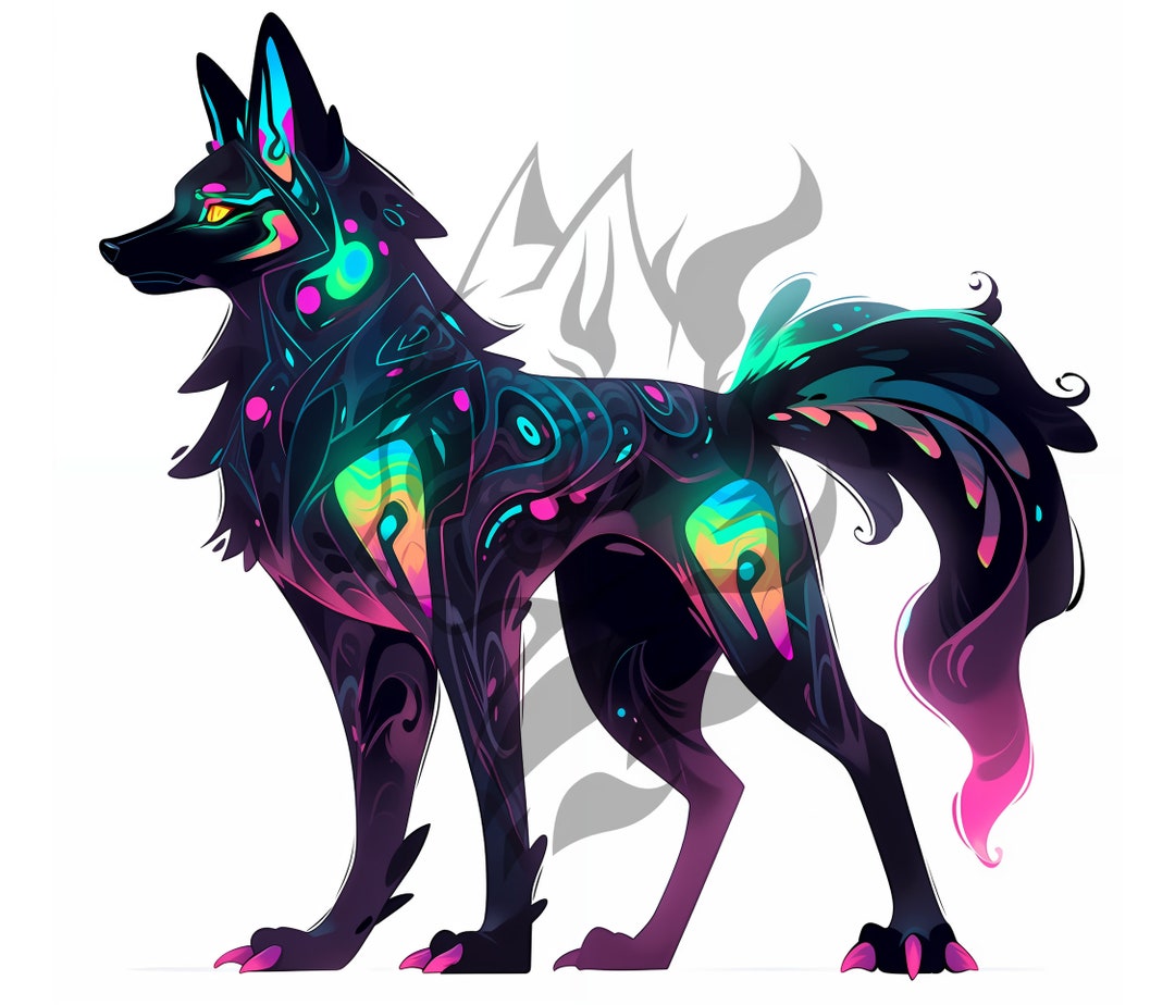 Glitch Wolf Adoptable Character Digital Download HD Image - Etsy