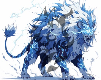 Lightning Elemental Lion Adoptable Character - Digital Download HD