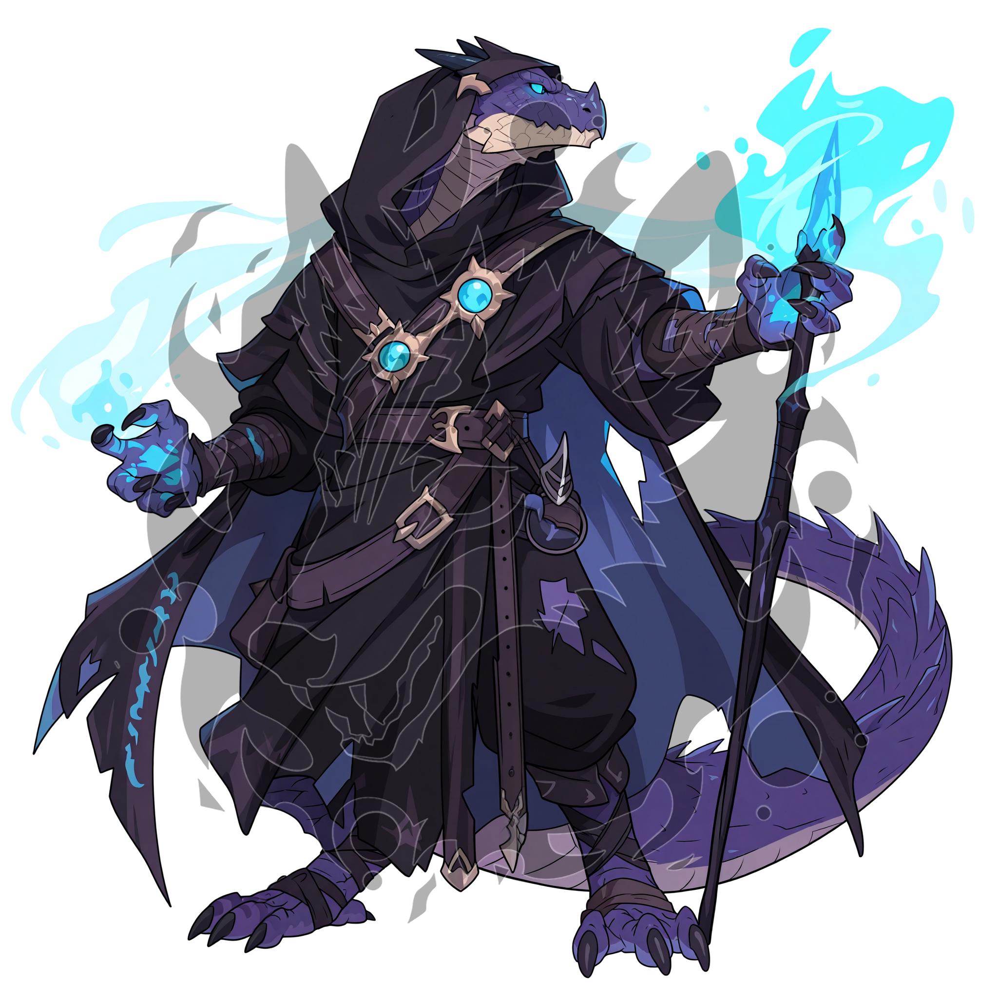 Dragonborn Necromancer Adoptable Character - Digital Download HD