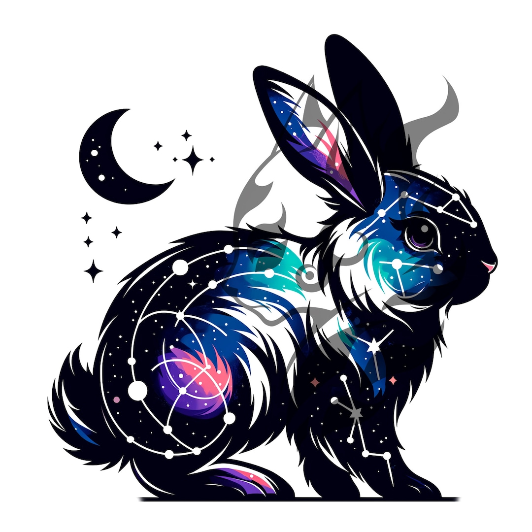 Cosmic Rabbit Tattoo Design Digital Download HD Image Unique Original ...