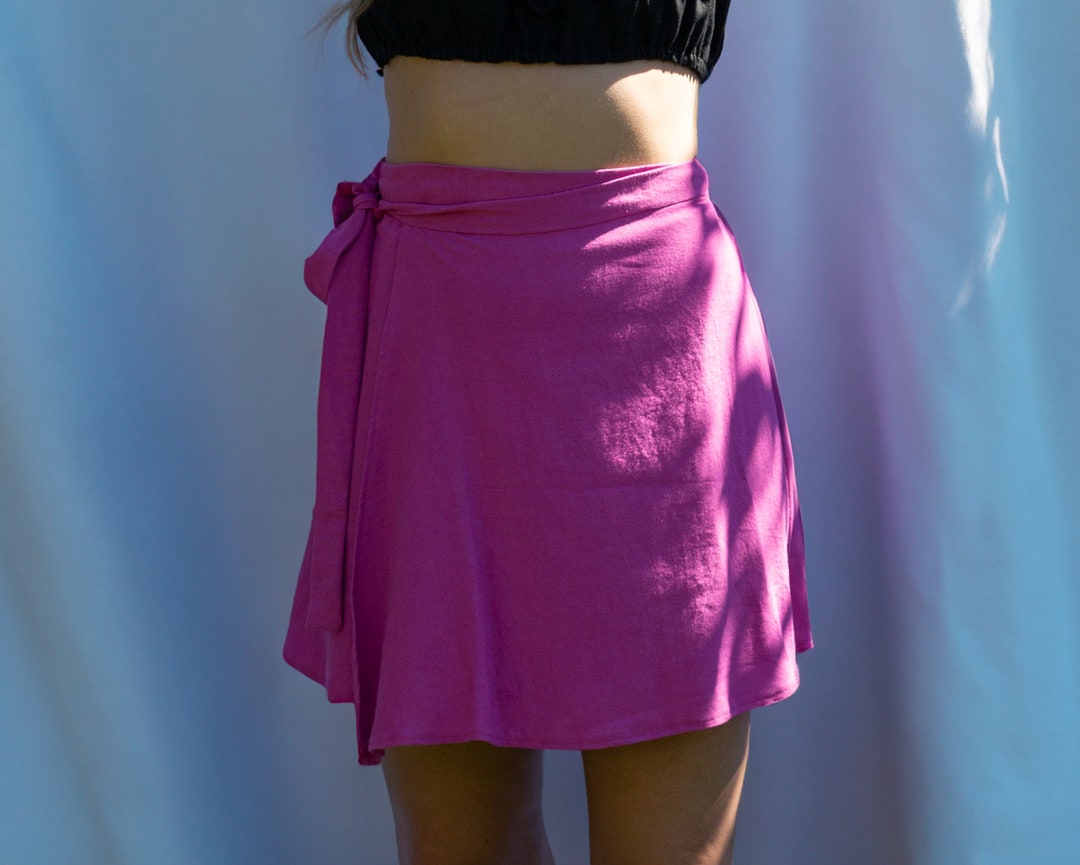 Wrap Tie Skirt Aline Linen Blend Fabric linen & Cotton Etsy