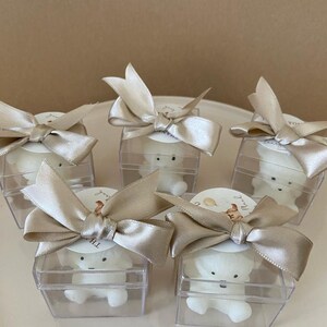 Personalized Teddy Bear Candle Favor - Birthday party favor - gender party favor - baby shower favor-Bapthism favor