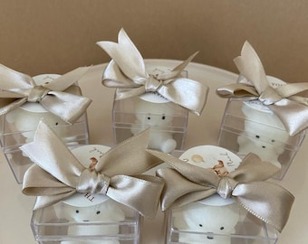 10/30/50 piece Personalized Teddy Bear Candle Favor - Birthday party favor - gender party favor - baby shower favor-Bapthism favor -