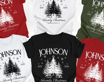 Custom Family Christmas Shirts 2026: Matching Family Christmas Shirts, Custom Christmas Tee, Personalized Name Xmas Family Sweatshirt