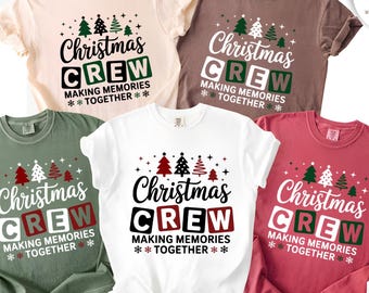 Comfort Colors® Personalized Christmas Crew Shirts, Retro Matching Family Holiday Tee, Christmas Crew Sweatshirt, Matching Family Xmas Gift