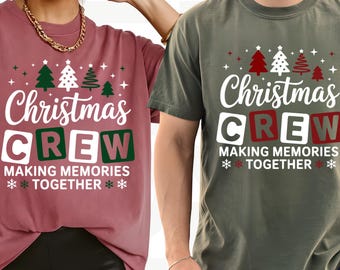 Comfort Colors® Personalized Christmas Crew Shirts, Retro Matching Family Holiday Tee, Christmas Crew Sweatshirt, Matching Family Xmas Gift