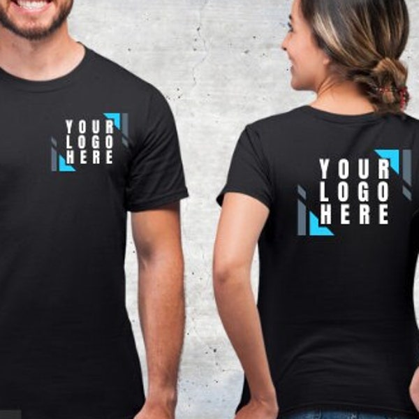 Front and Back Your Custom Logo Design T-Shirt, Bulk Personalized Company Shirt, Your Own Brand Logo T-Shirt, Wholesale Business Logo Tshirt