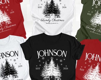 Custom Family Christmas Shirts 2026: Matching Family Christmas Shirts, Custom Christmas Tee, Personalized Name Xmas Family Sweatshirt