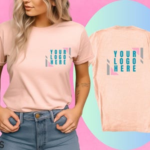 Front and Back Your Custom Logo Design T-Shirt, Bulk Personalized Company Shirt, Your Own Brand Logo T-Shirt, Wholesale Business Logo Tshirt