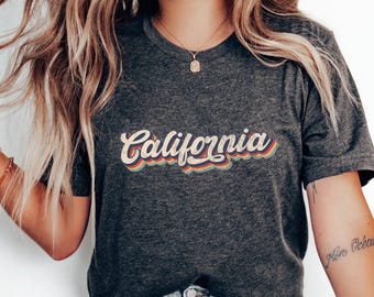 California Shirt, Retro Vintage California, California Sunset, Trendy California Gift, Made in California, West Coast Tee, Cali Girl Shirt