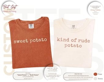Comfort Colors® Funny Thanksgiving Couples Shirt: Sweet Potato Kind Of Rude Potato Shirt, Matching Thanksgiving Shirts, Fall Couple Tees