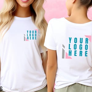 Front and Back Your Custom Logo Design T-Shirt, Bulk Personalized Company Shirt, Your Own Brand Logo T-Shirt, Wholesale Business Logo Tshirt image 6