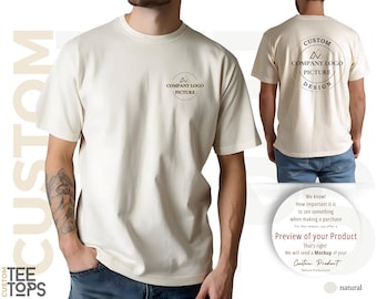 Front and Back Your Custom Design T-Shirt, Personalized Shirt, Custom Couple Shirts, Your Own Message Slogan Logo T-Shirt, Company Shirt
