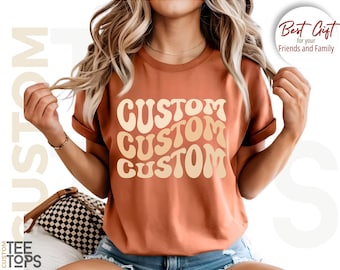 Comfort Colors® Custom Text Shirt: Custom Business Logo Sweatshirt, Custom Brand Shirt, Custom Photo Longsleeve