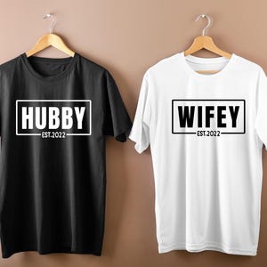 Wifey and Hubby Shirt, Wedding Party Shirt, Honeymoon Shirt,Wedding Shirt,Wife and Hubs Shirts, Just Married Shirts, Matching Couple Shirt