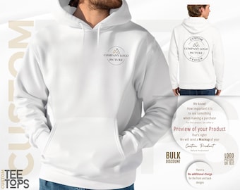 Front and Back Your Custom Design Hoodies: Personalized Sweatshirt, Custom Business Shirts, Your Own Message Slogan Picture Company Logo