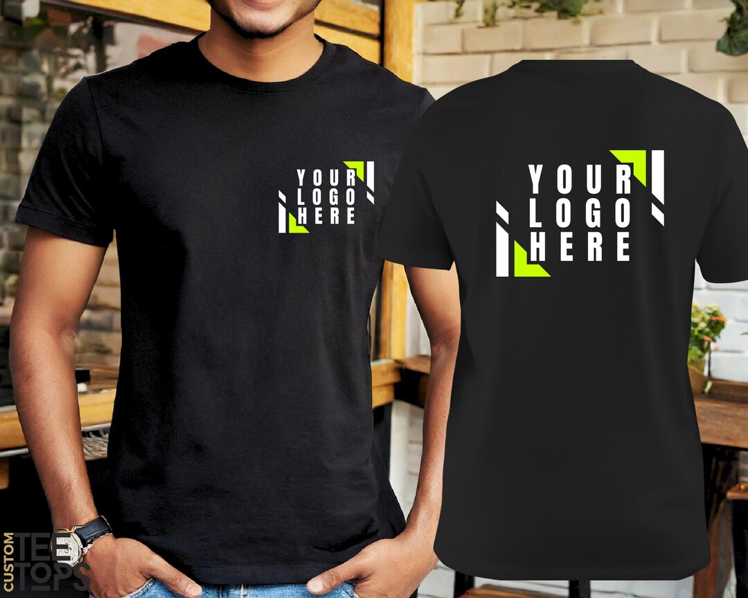 Front and Back Your Custom Circle Logo Tshirt, Bulk Personalized