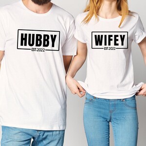 Wifey and Hubby Shirt, Wedding Party Shirt, Honeymoon Shirt,Wedding Shirt,Wife and Hubs Shirts, Just Married Shirts, Matching Couple Shirt