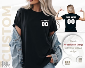 Customized Team Shirt, Custom Football Shirt, Custom Soccer Shirt, Custom Baseball Shirt, Jersey Shirt, Front Back Name Number, Logo T-shirt