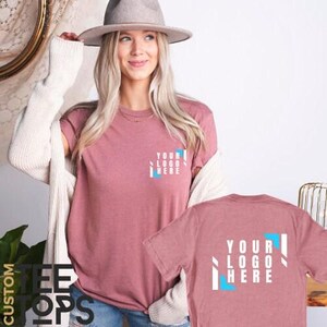 Front and Back Your Custom Logo Design T-Shirt, Bulk Personalized Company Shirt, Your Own Brand Logo T-Shirt, Wholesale Business Logo Tshirt image 5