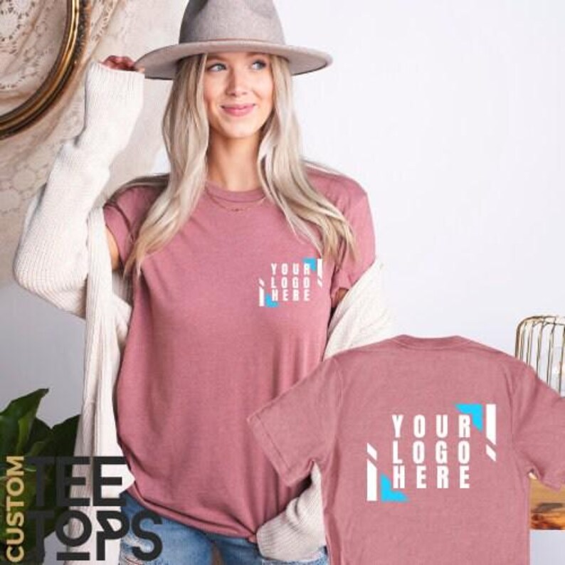 Front and Back Your Custom Logo Design T-Shirt, Bulk Personalized Company Shirt, Your Own Brand Logo T-Shirt, Wholesale Business Logo Tshirt image 5