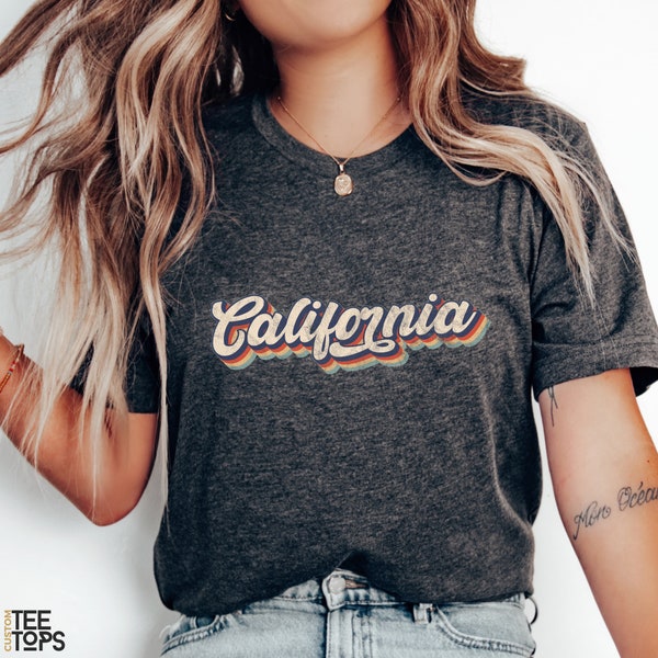 California Shirt, Retro Vintage California, California Sunset, Trendy California Gift, Made in California, West Coast Tee, Cali Girl Shirt